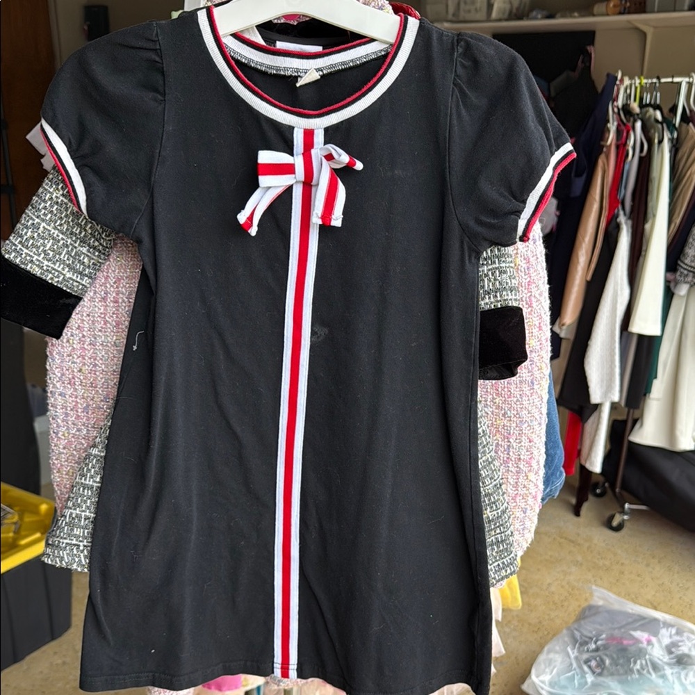 Cat & Jack Black and Red Casual Dress with Striking Accents